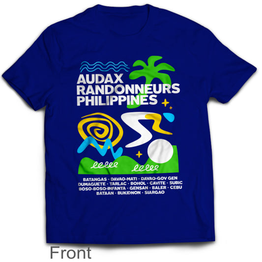 AudaxPH Cotton Shirt - Sun Design on Navy Blue